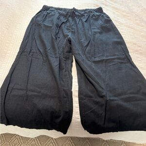 Ava & Viv Black Wide Leg Linen Pants